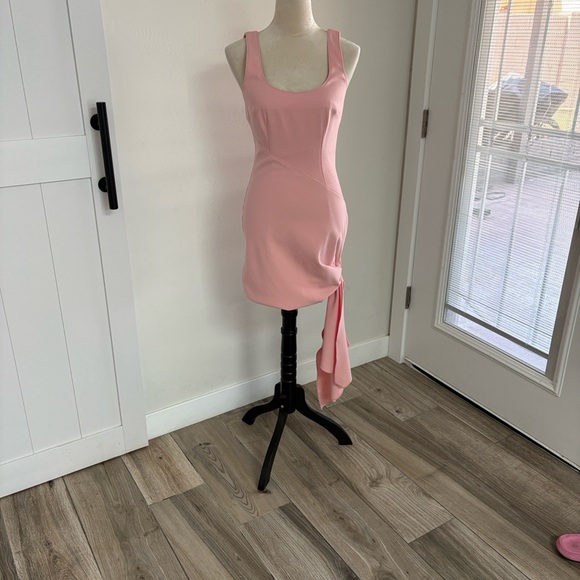 Cinq A Sept Sharon Knotted Crepe Mini Dress, Pink, 4 - Picture 4 of 13